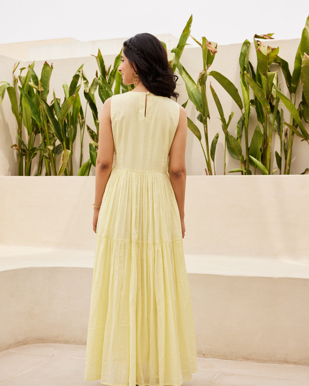 Light Yellow Tiered Maxi Dress