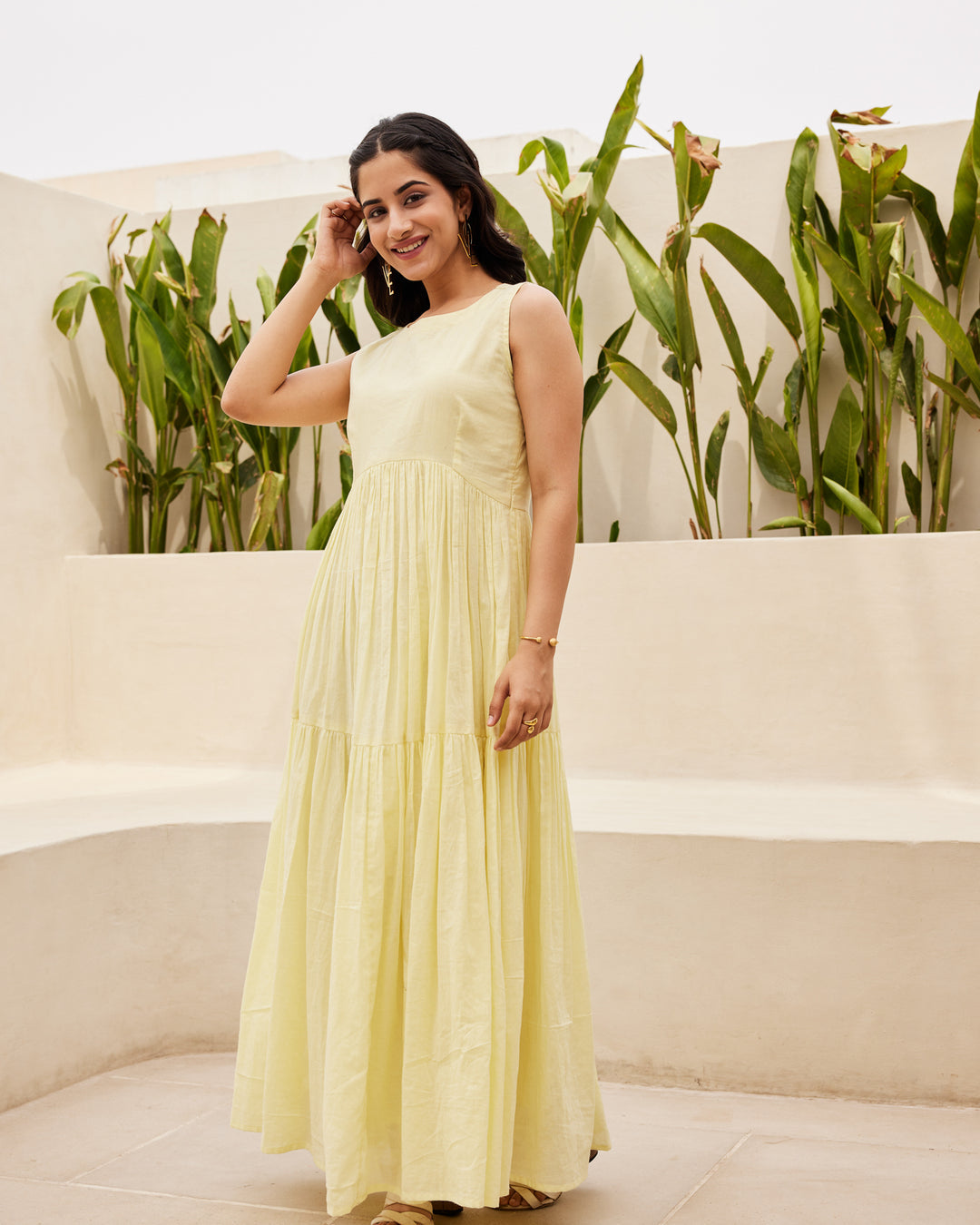 Brown Tiered Maxi Dress