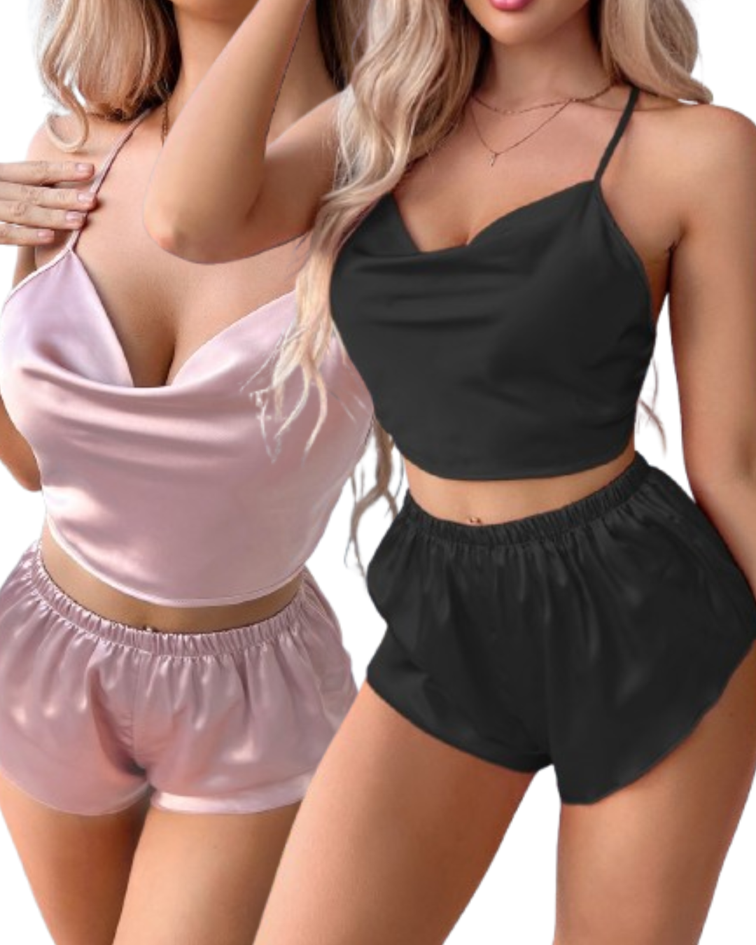 Pack of Backless Satin Sleep dress, pajama Set - honeymoon dress