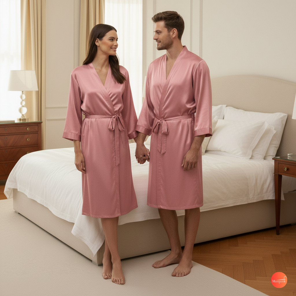 New Fashion Long-Sleeve Belted Robe for Couple Marquisa
