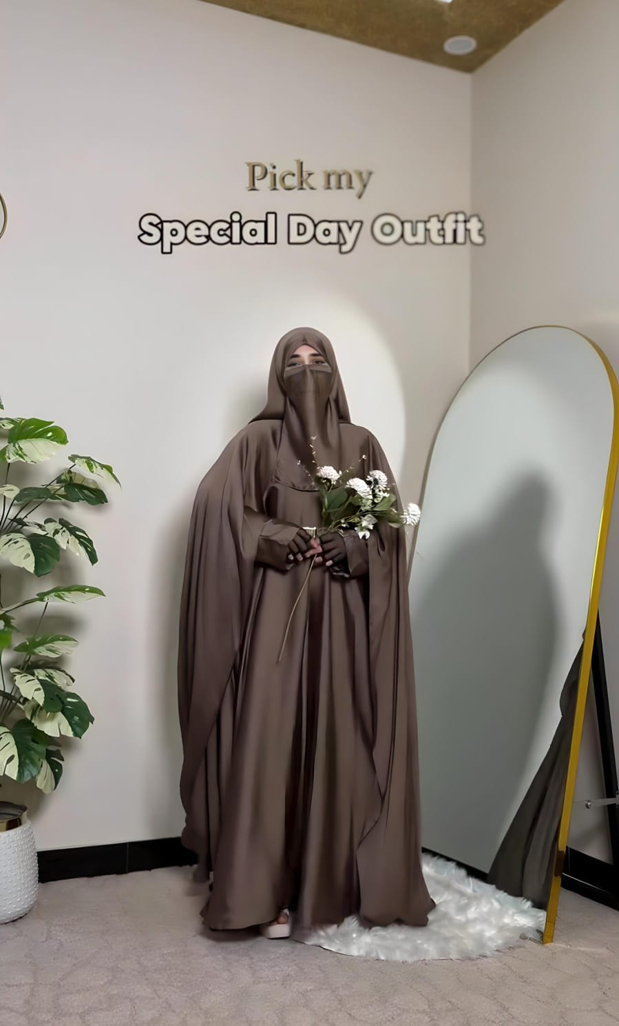 Premium Mocha Brown Farasha Abaya for Special Occasions Abaya Store