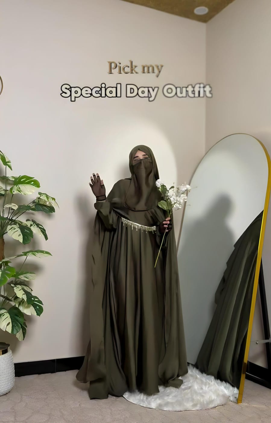 Premium Olive Green Farasha Abaya for Special Occasions Abaya Store