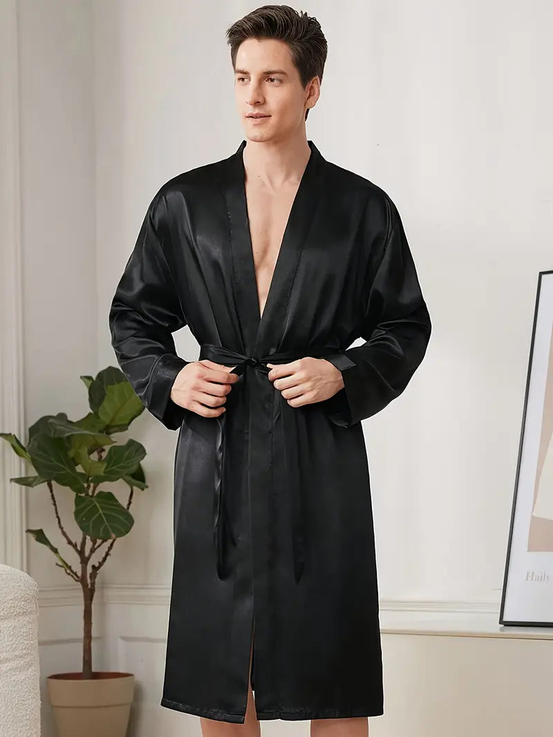 New Men's Fashion Long-Sleeve Nightgown