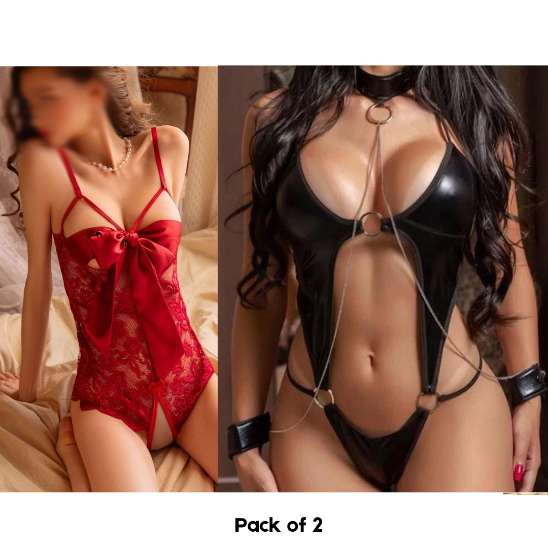 Pack of 2 New Sexy Three Point Lace Bra Hot Uniform Women's Marquisa