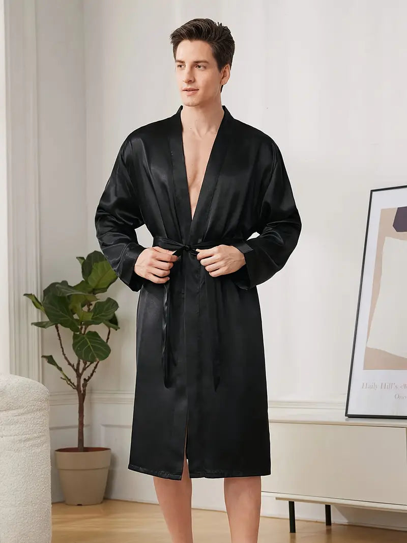 New Fashion Long-Sleeve Belted Robe for Couple