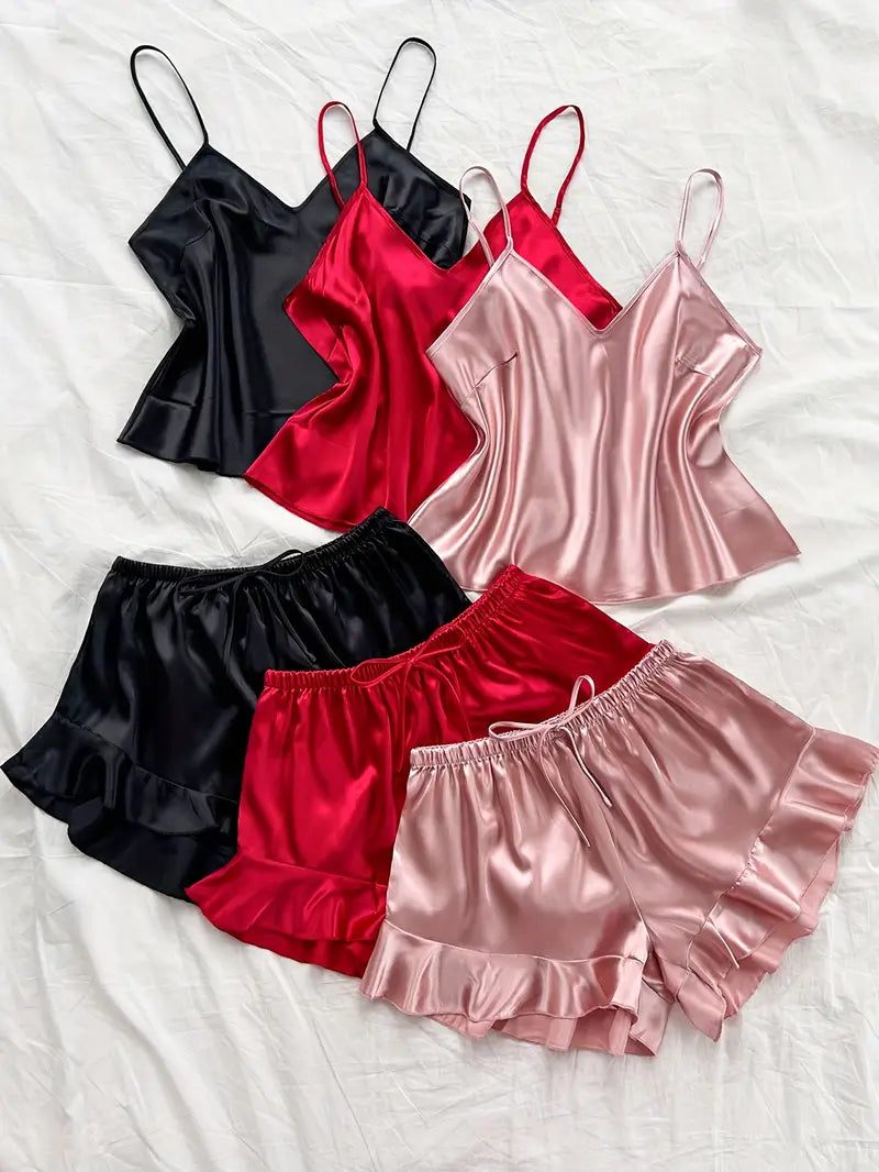 Pack of 3-2 Top & Flare Shorts pajama set for women