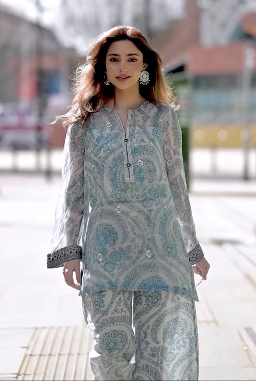 Chiffon Georgette Top & Farsi Palazzo With Dupatta set Mahathya