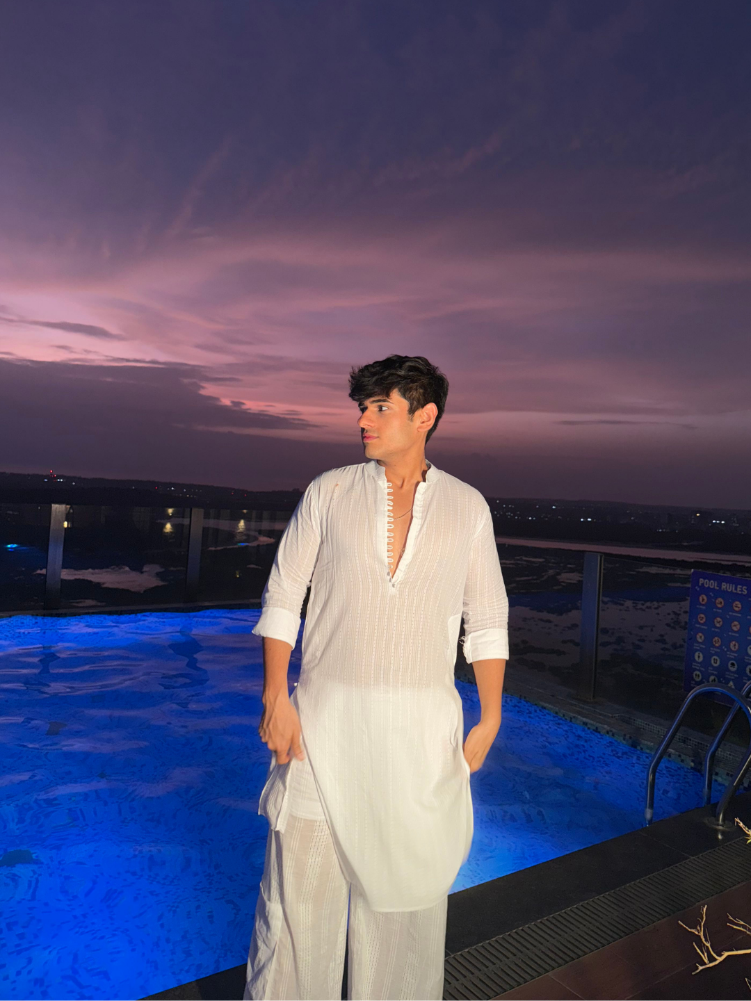 Karam White Jacquard Long Kurta NISHORAMA
