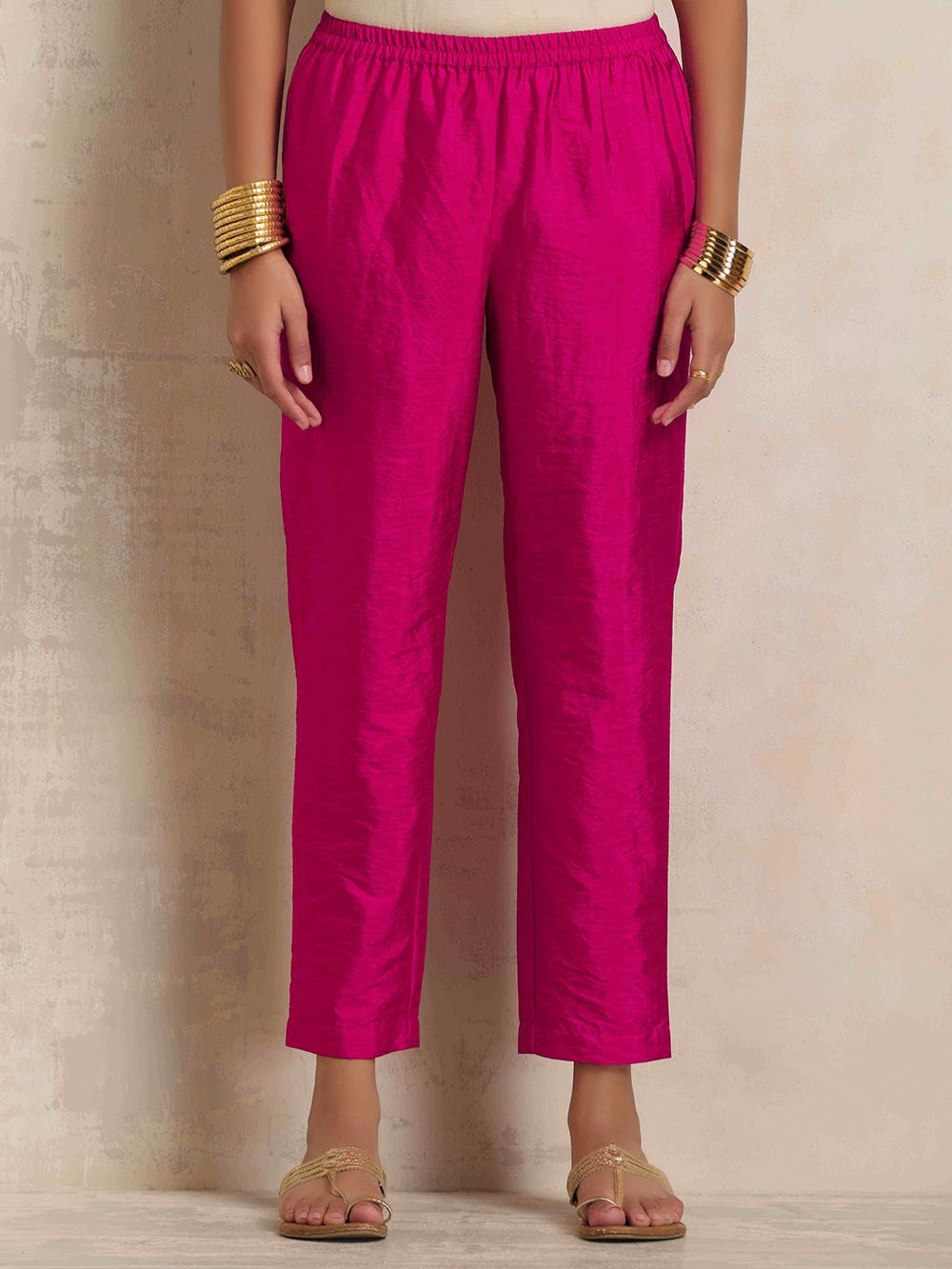 Cotton Silk Asymmetric Kurta With Trousers